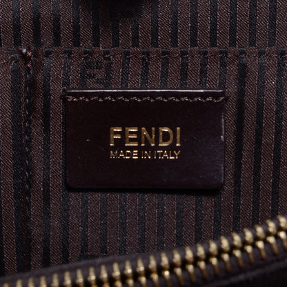 Fendi Vitello Elite Flamingo Regular 2Jours Tote Moro Marrone Nocciola 6 of 13