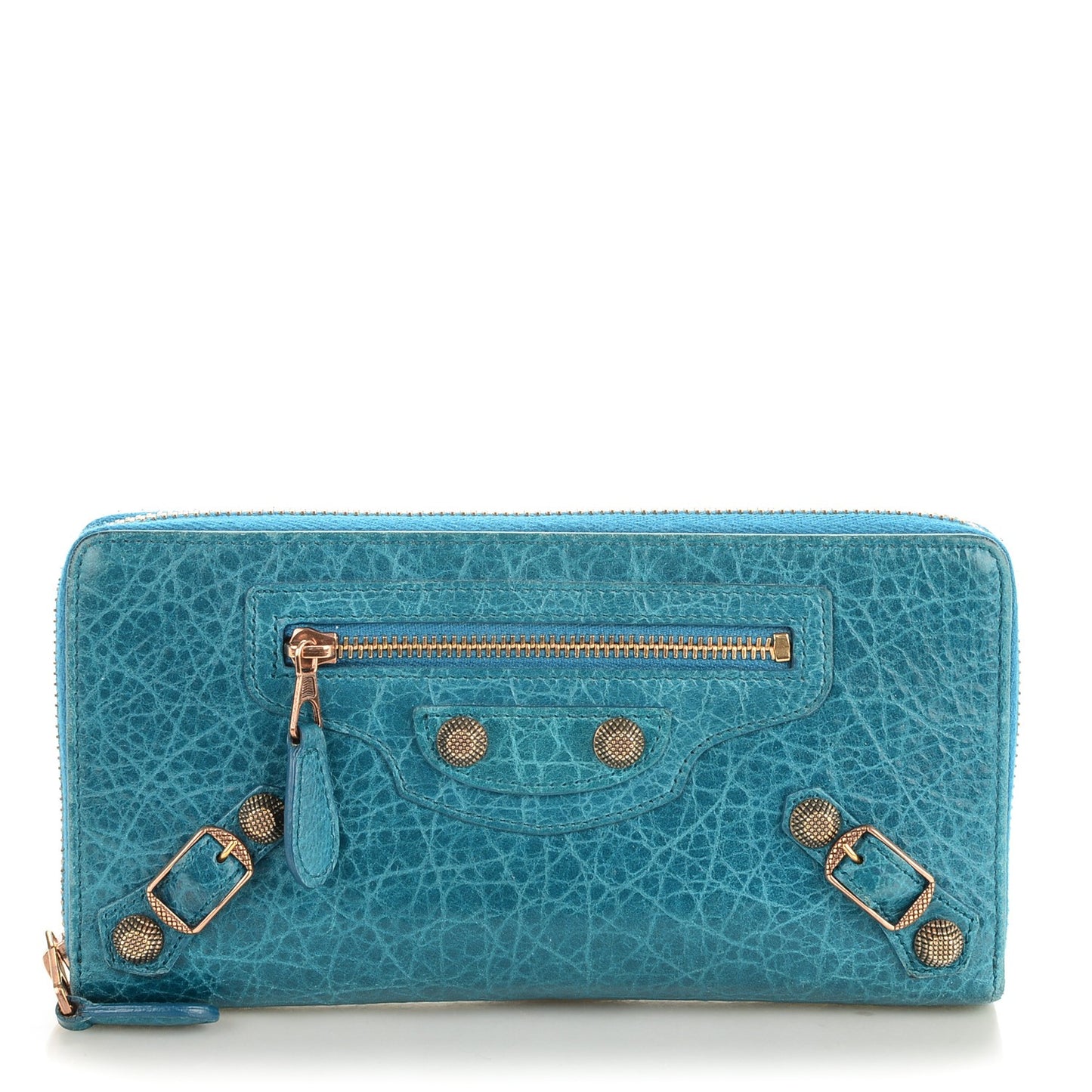 Agneau Giant 12 Gold Hardware Continental Zip Around Wallet Lagon