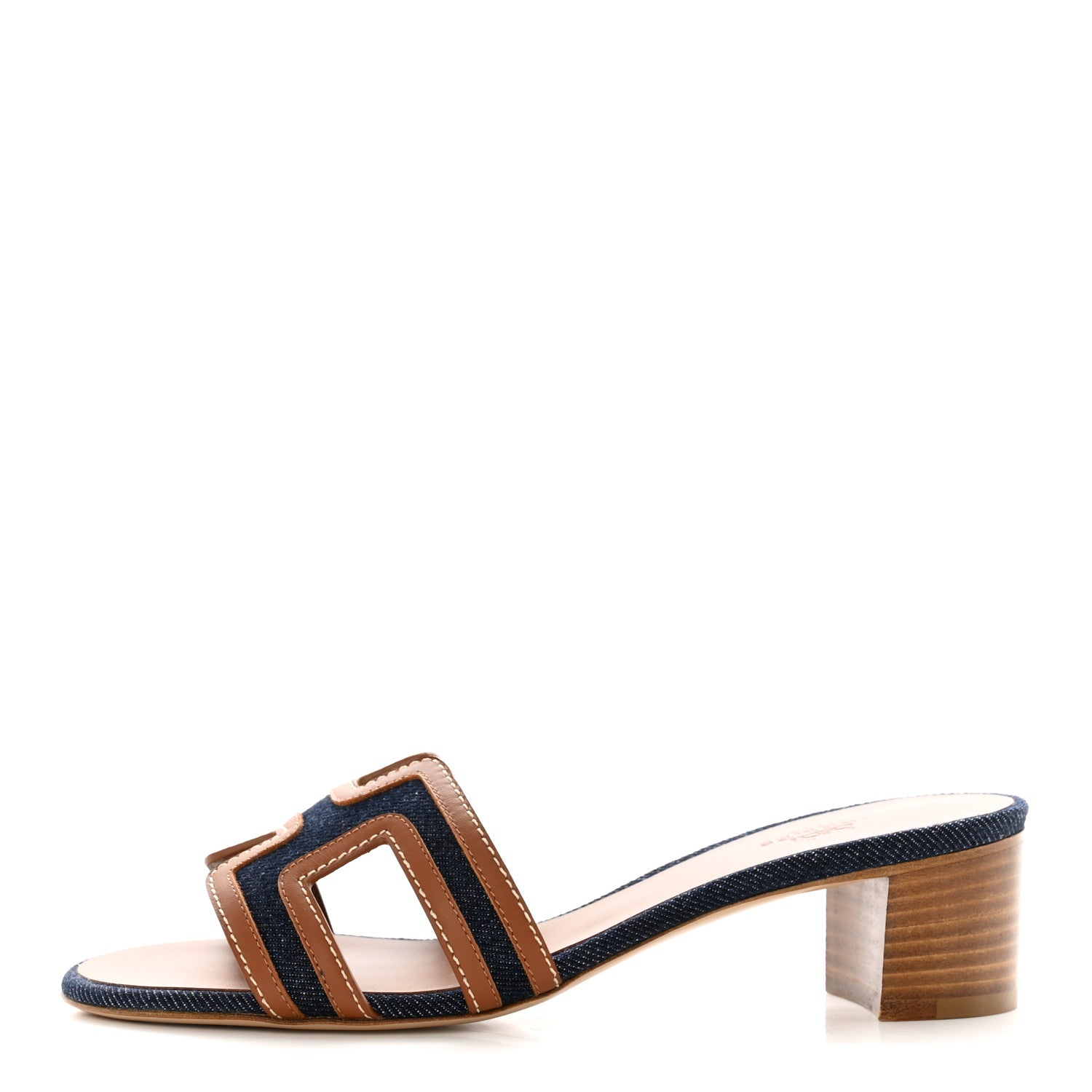 Hermes Calfskin Denim Oasis Sandals 36 Bleu Brut Gold 1 of 9