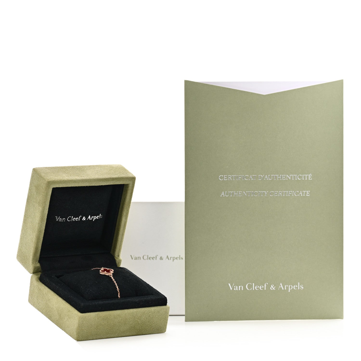 Van Cleef & Arpels 18K Rose Gold Carnelian Sweet Alhambra Bracelet 5 of 5