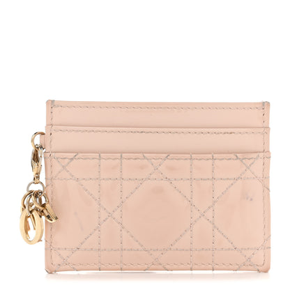 Christian Dior Patent Cannage Lady Dior Card Holder Powder Pink 1 of 10