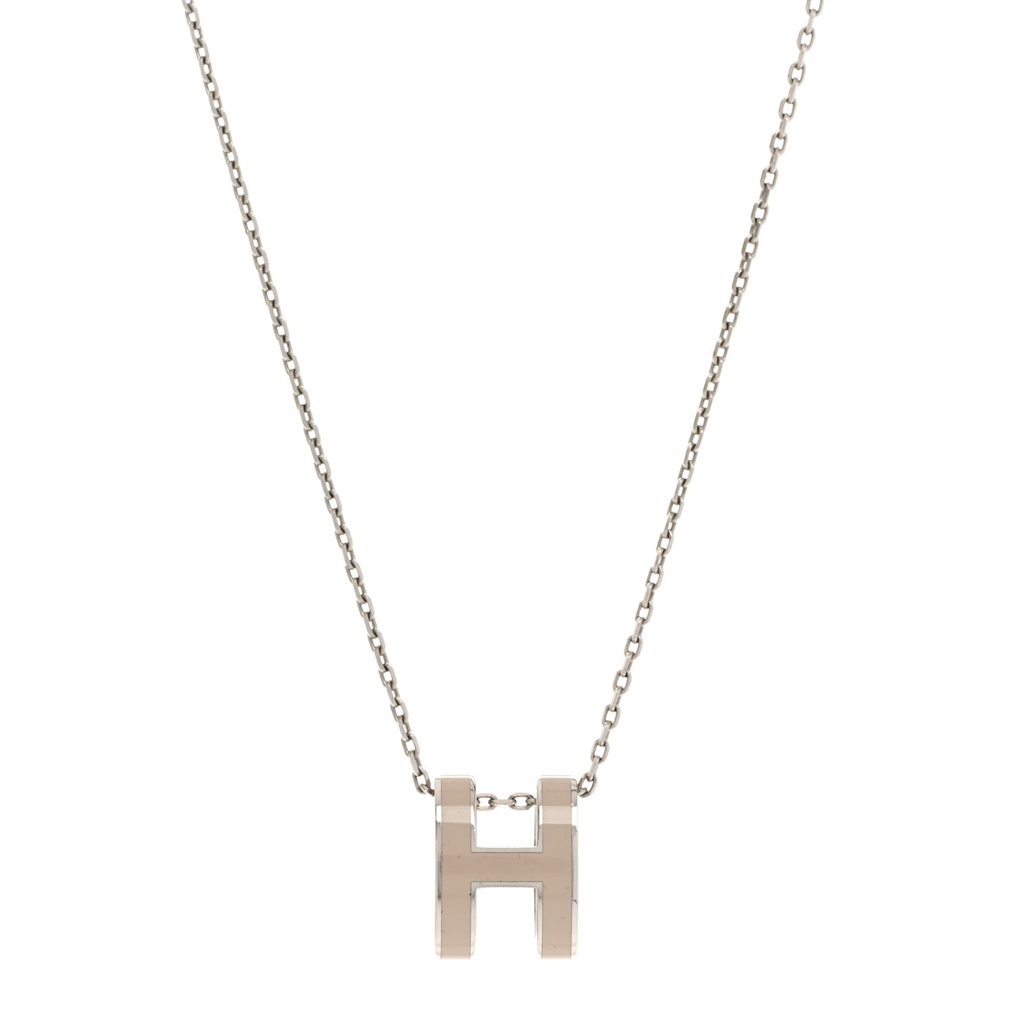 Lacquered Palladium Pop H Pendant Necklace Marron Glace