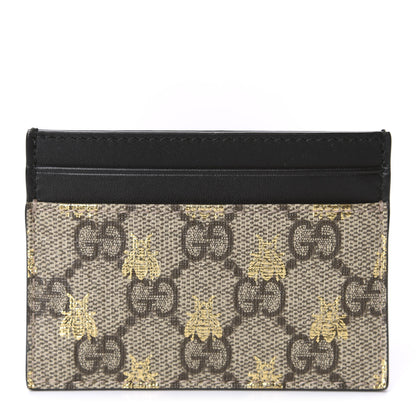 Gucci GG Supreme Monogram Bees Card Holder Black 1 of 7