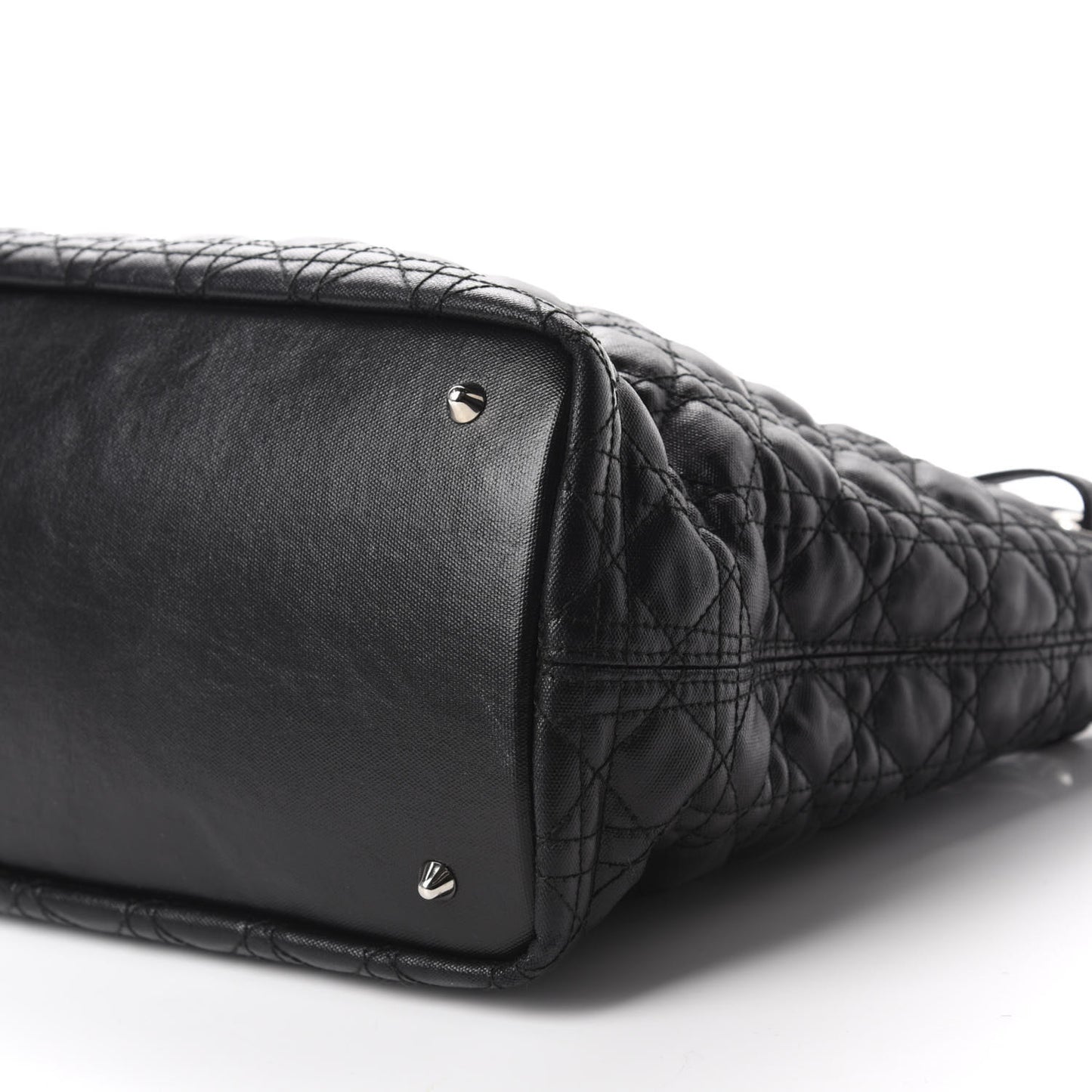 Coated Canvas Cannage Large Panarea Tote Black