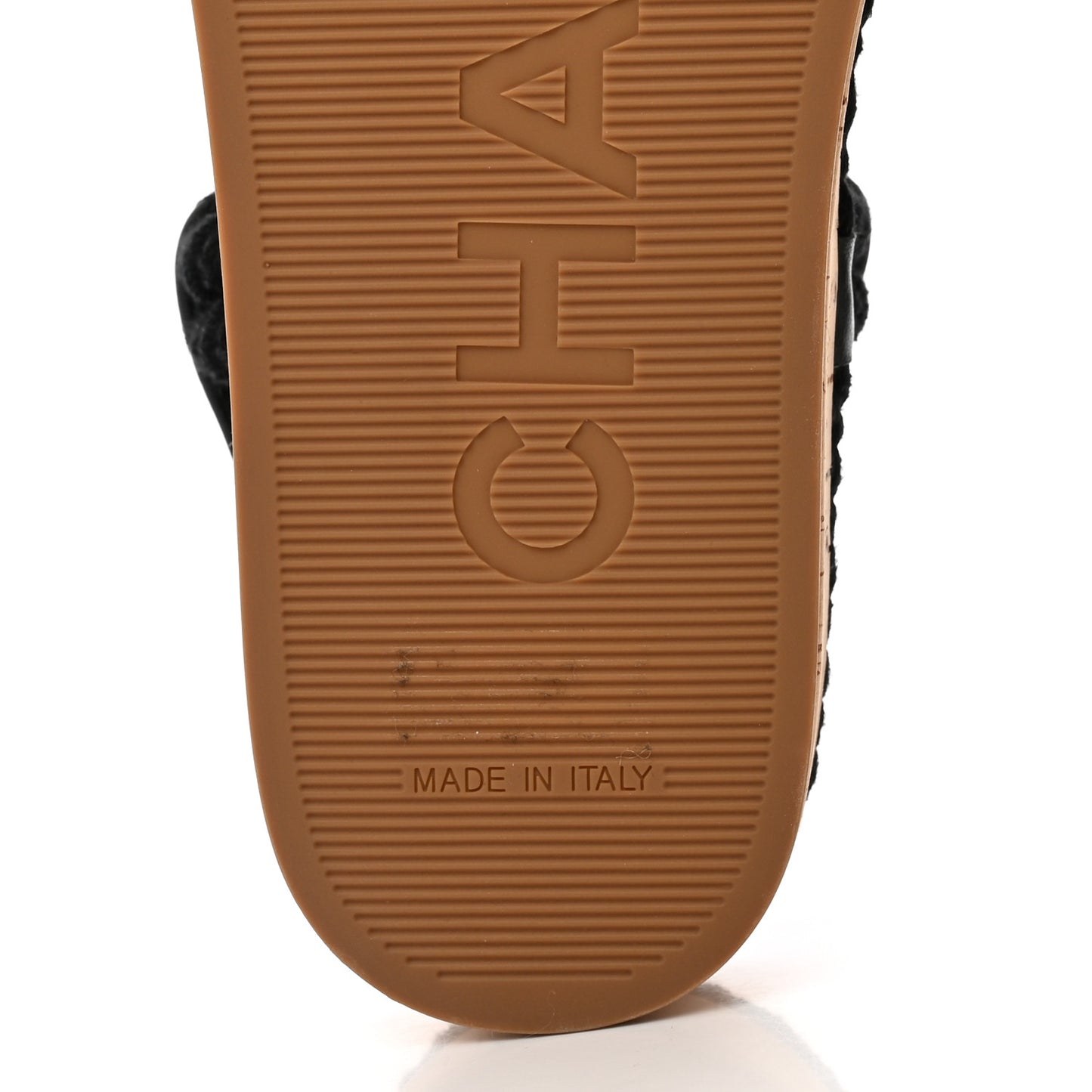 Cord Lambskin Quilted Logo Sandals 36 Black