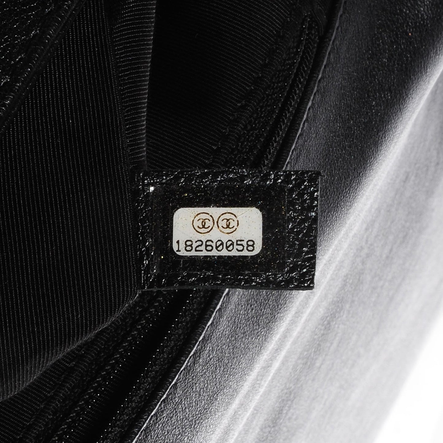 Metallic Calfskin Quilted Large Boy Flap Black