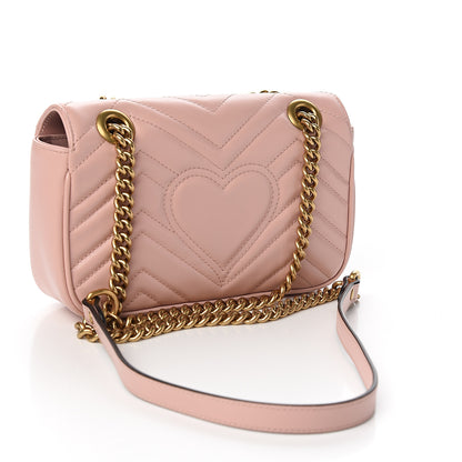 Gucci Calfskin Matelasse Mini GG Marmont Shoulder Bag Perfect Pink 3 of 9