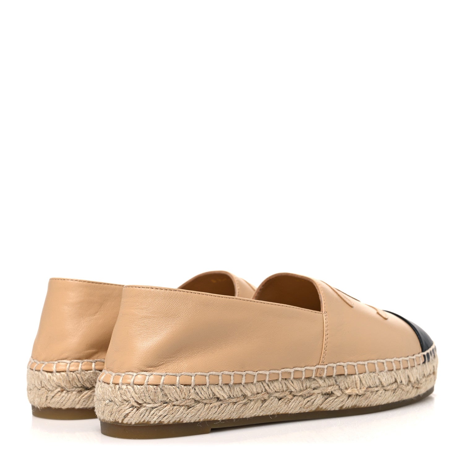 Chanel Lambskin CC Espadrilles 38 Beige Black 38 Beige Black 5 of 11