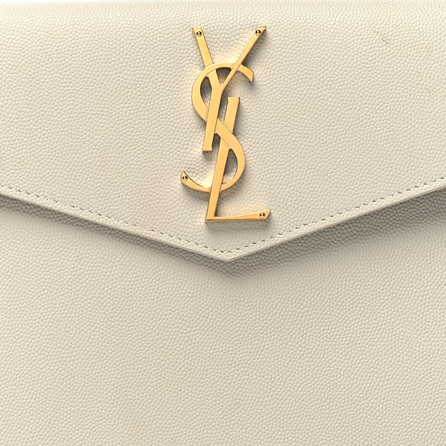 Saint Laurent Grain De Poudre Uptown Pouch Blanc Vintage 7 of 9