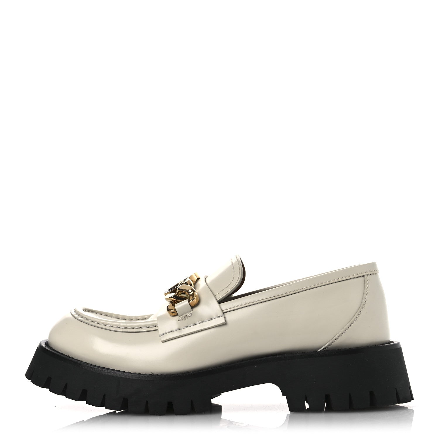 Gucci Cordovan Lux Womens Jeanne Platform Lug Sole 30/45mm Loafers 39 Mystic White 1 of 13