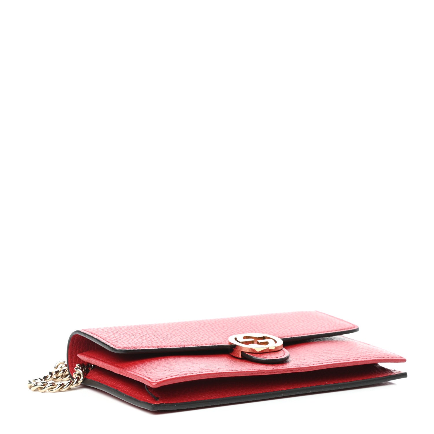Gucci Dollar Calfskin Interlocking G Chain Wallet Red 4 of 10