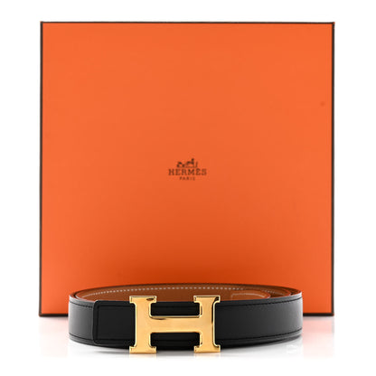 Hermes Swift Epsom 24mm Mini Constance H Belt 85 34 Black Gold 9 of 9