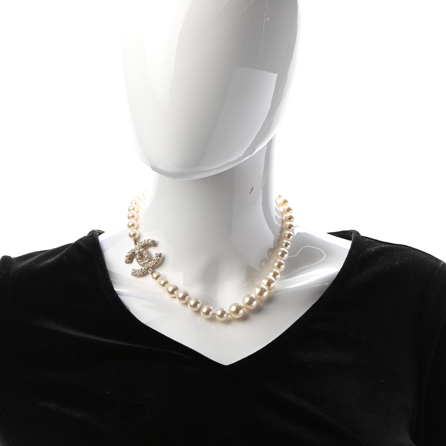 Chanel Pearl CC 100th Anniversary Necklace Light Gold 2 of 7
