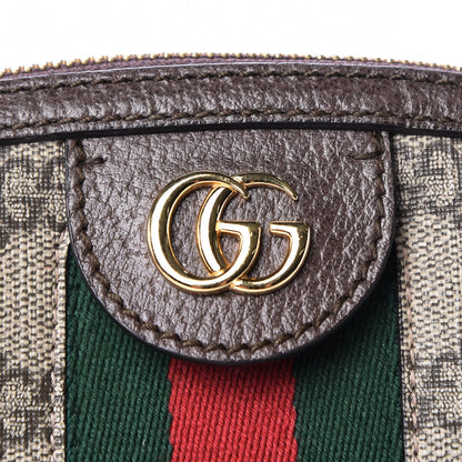 Gucci GG Supreme Monogram Textured Dollar Calfskin Web Small Ophidia Dome Shoulder Bag Beige Ebony New Acero 10 of 10