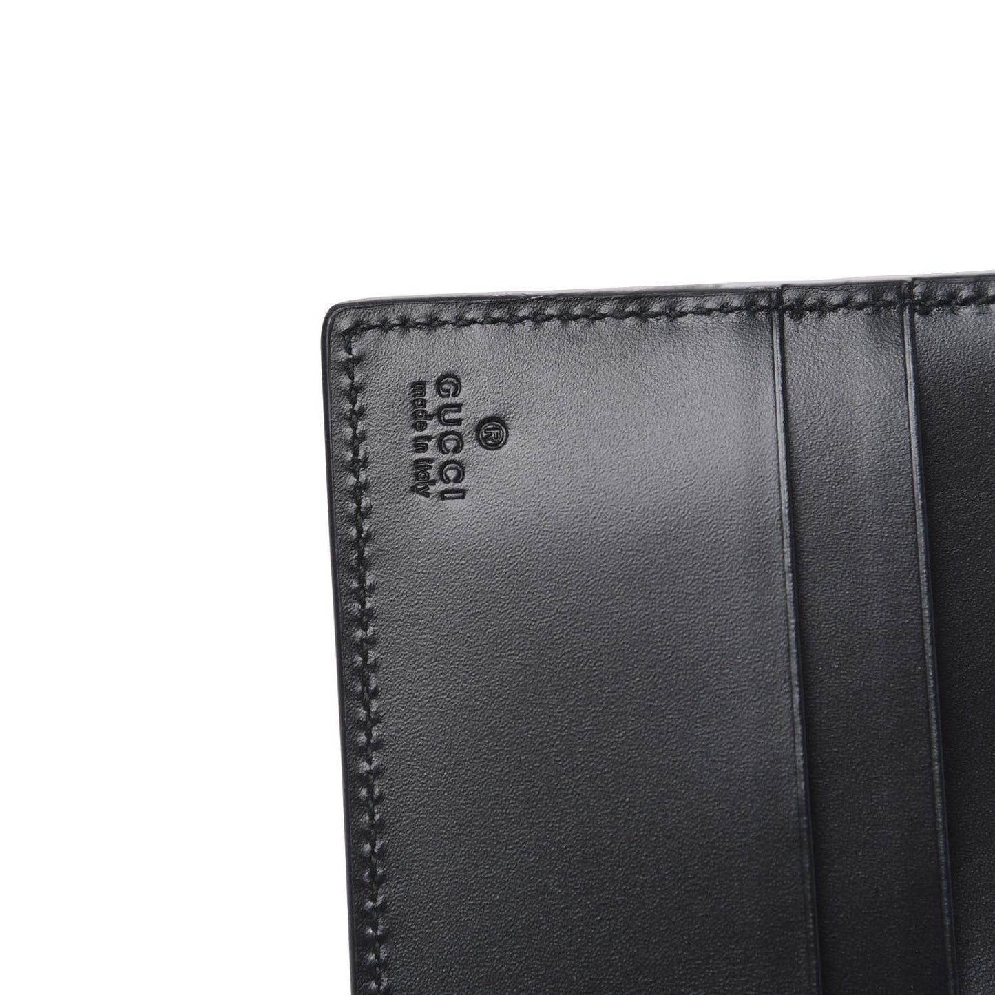 Guccissima Signature Web New Web Bi-Fold ID Wallet Black