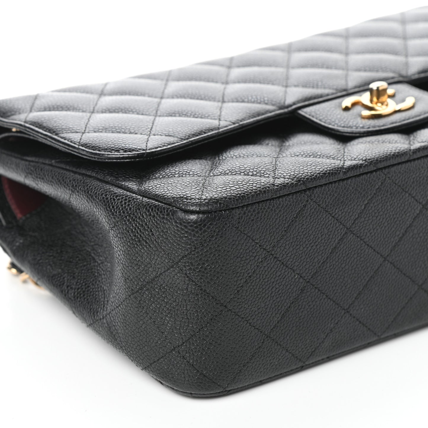Caviar Quilted Jumbo Double Flap Black