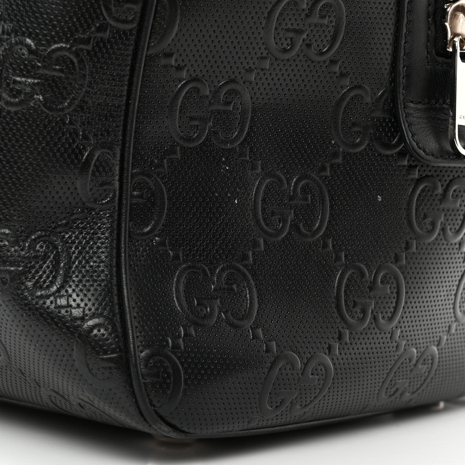 Gucci Calfskin GG Tennis Embossed Duffle Bag Black 12 of 12