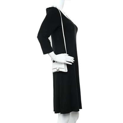 Balenciaga Shiny Calfskin Crocodile Embossed Hourglass Top Handle Bag Mini White 2 of 11