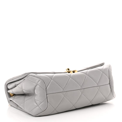 Chanel Lambskin Quilted Medium Color Match Flap Grey 4 of 11