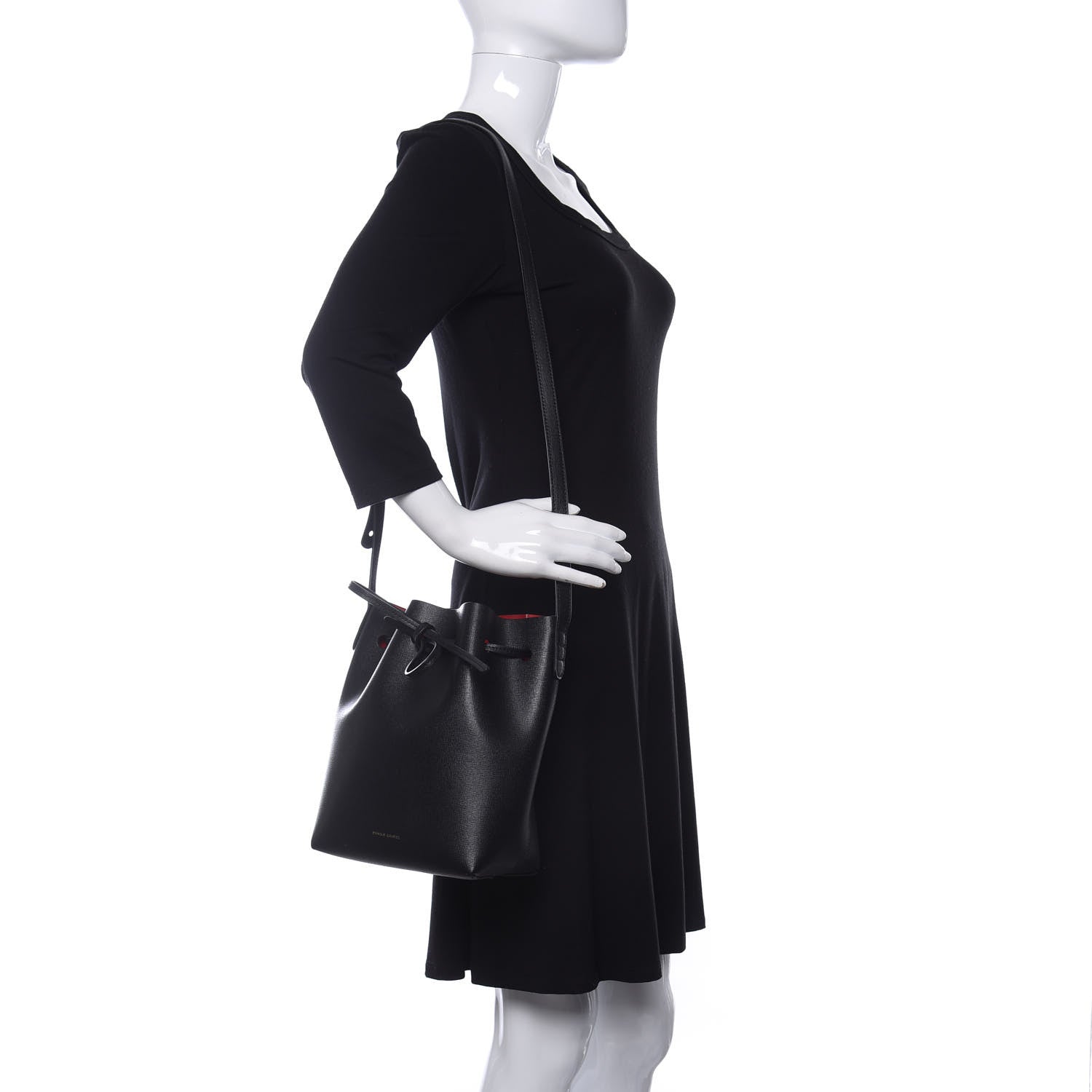 Mansur Gavriel Saffiano Bucket Bag Black Flamma 2 of 8