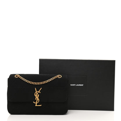 Saint Laurent Jersey Wool Patchwork Monogram Medium Jamie Baguette Black 11 of 11