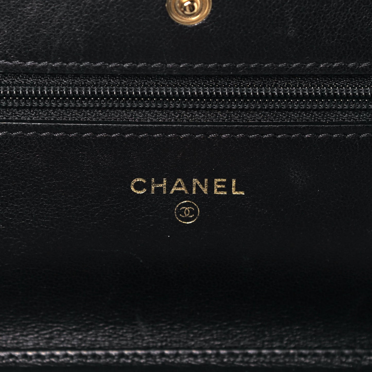 Lambskin Quilted Egyptian Amulet Wallet On Chain WOC Black