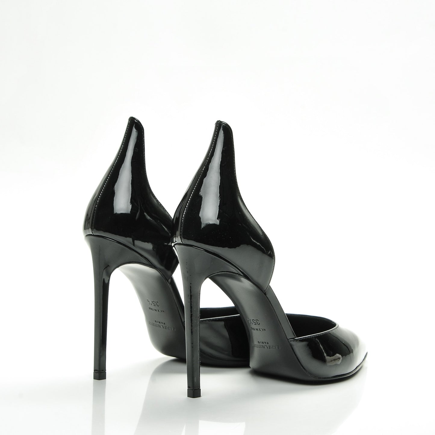Patent Calfskin Paris 105 Escarpin Thorn D'orsay Pumps 35.5 Black