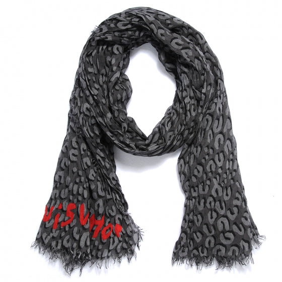 Cashmere Silk Leopard Stole Gres