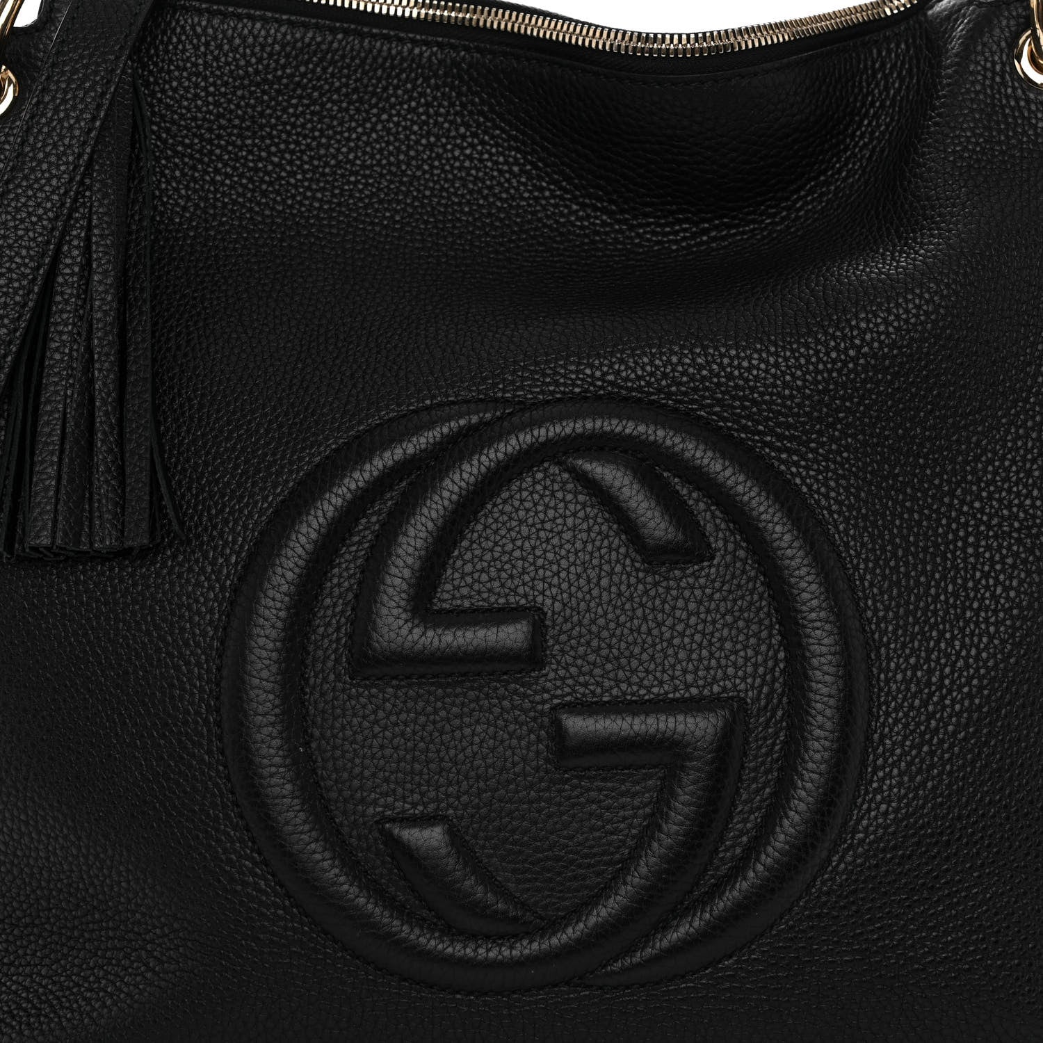Gucci Pebbled Calfskin Large Soho Hobo Black 8 of 11