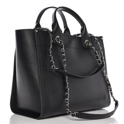 Chanel Caviar Small Studded Deauville Tote Black 3 of 8