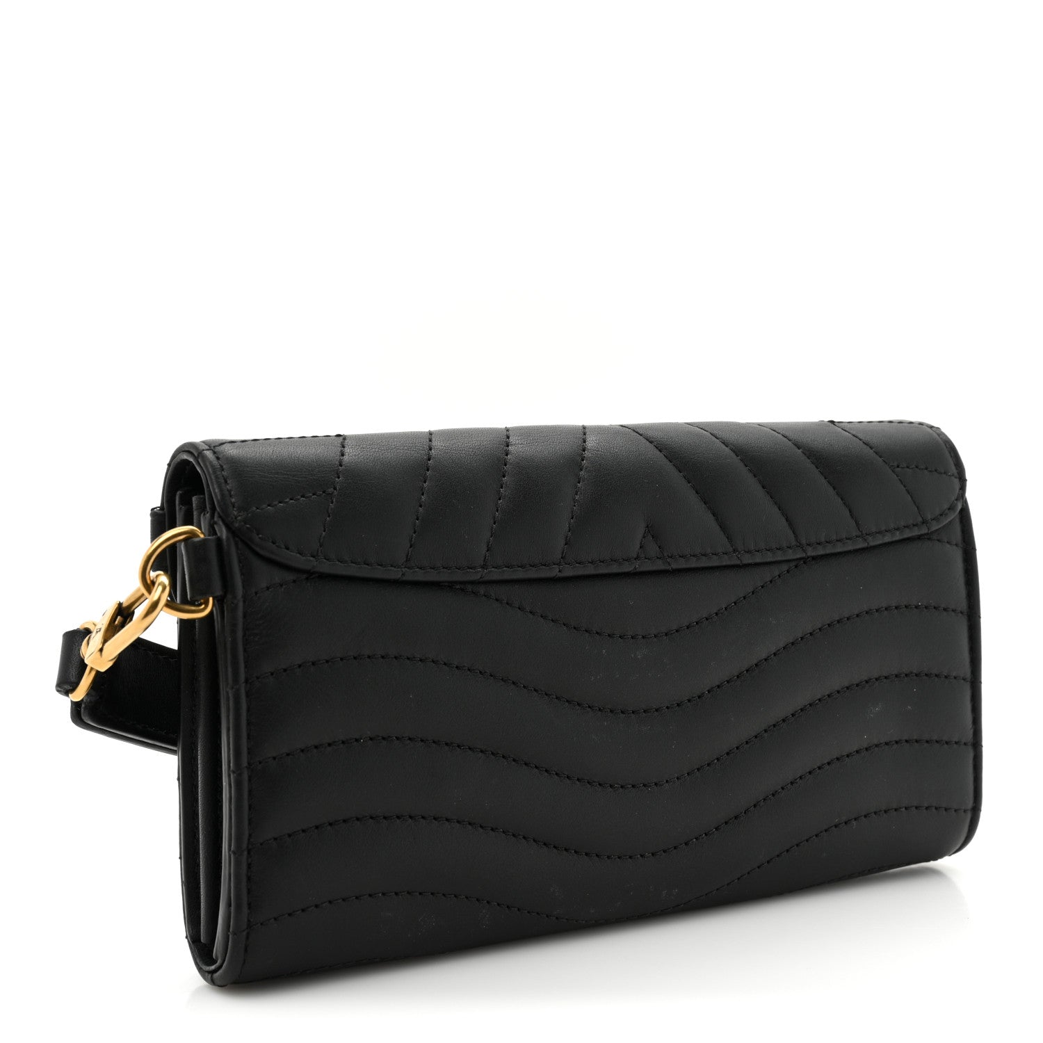 Louis Vuitton Calfskin Love Lock New Wave Long Wallet Black 3 of 10