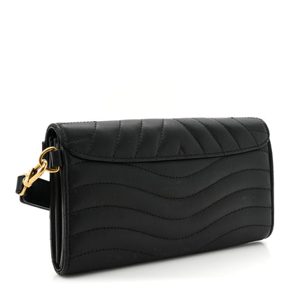 Louis Vuitton Calfskin Love Lock New Wave Long Wallet Black 3 of 10