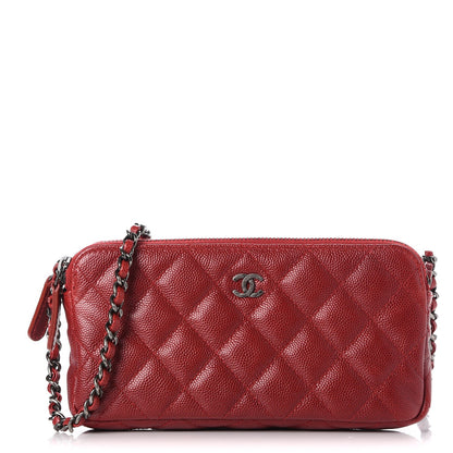 Chanel Caviar Quilted Small Clutch With Chain Red 1 of 11