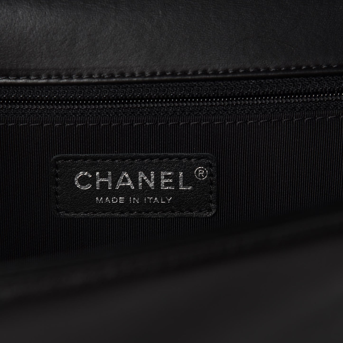Lambskin Quilted Large Boy Flap Black