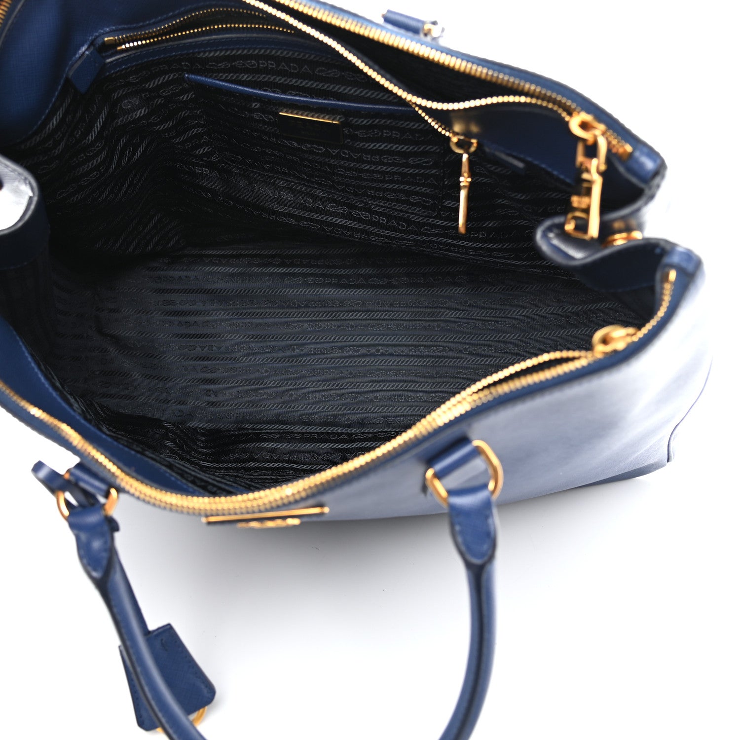 Prada Saffiano Lux Extra Large Galleria Double Zip Tote Bluette 5 of 10