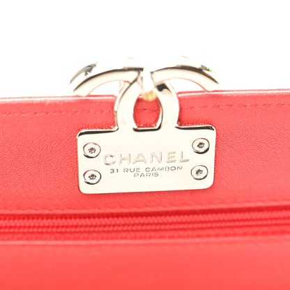 Chanel Grained Calfskin Quilted CC Box Wallet On Chain WOC Red 6 of 12