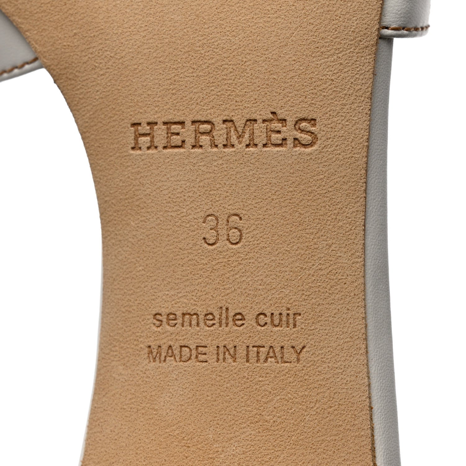 Hermes Calfskin Oasis Sandals 36 White 8 of 9