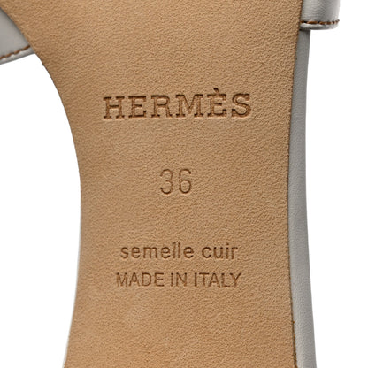 Hermes Calfskin Oasis Sandals 36 White 8 of 9