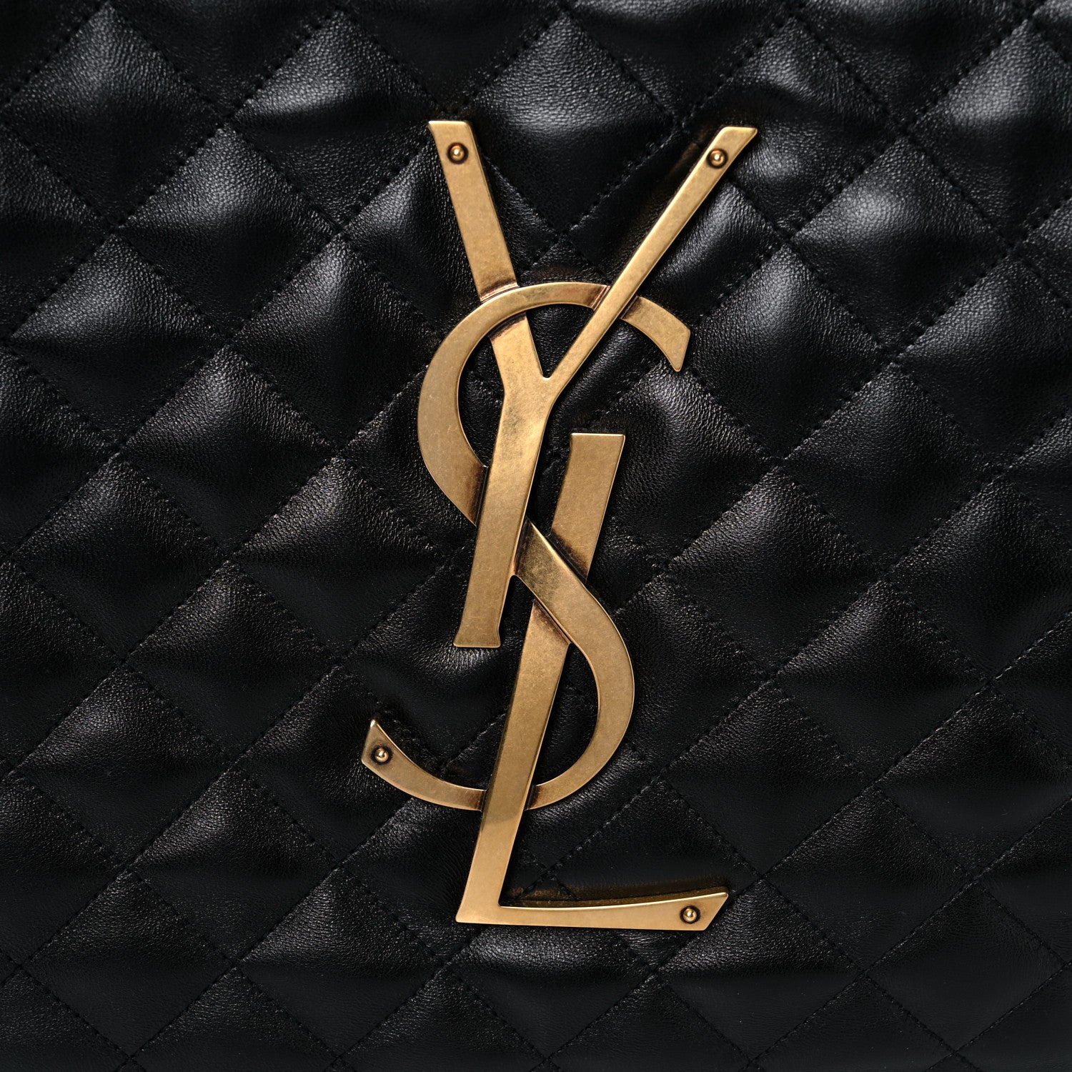 Saint Laurent Lambskin Quilted Maxi Icare Shopping Tote Black 11 of 11