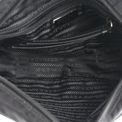 Prada Tessuto Nylon Studded New Vela Shoulder Bag Black Bianco 5 of 9