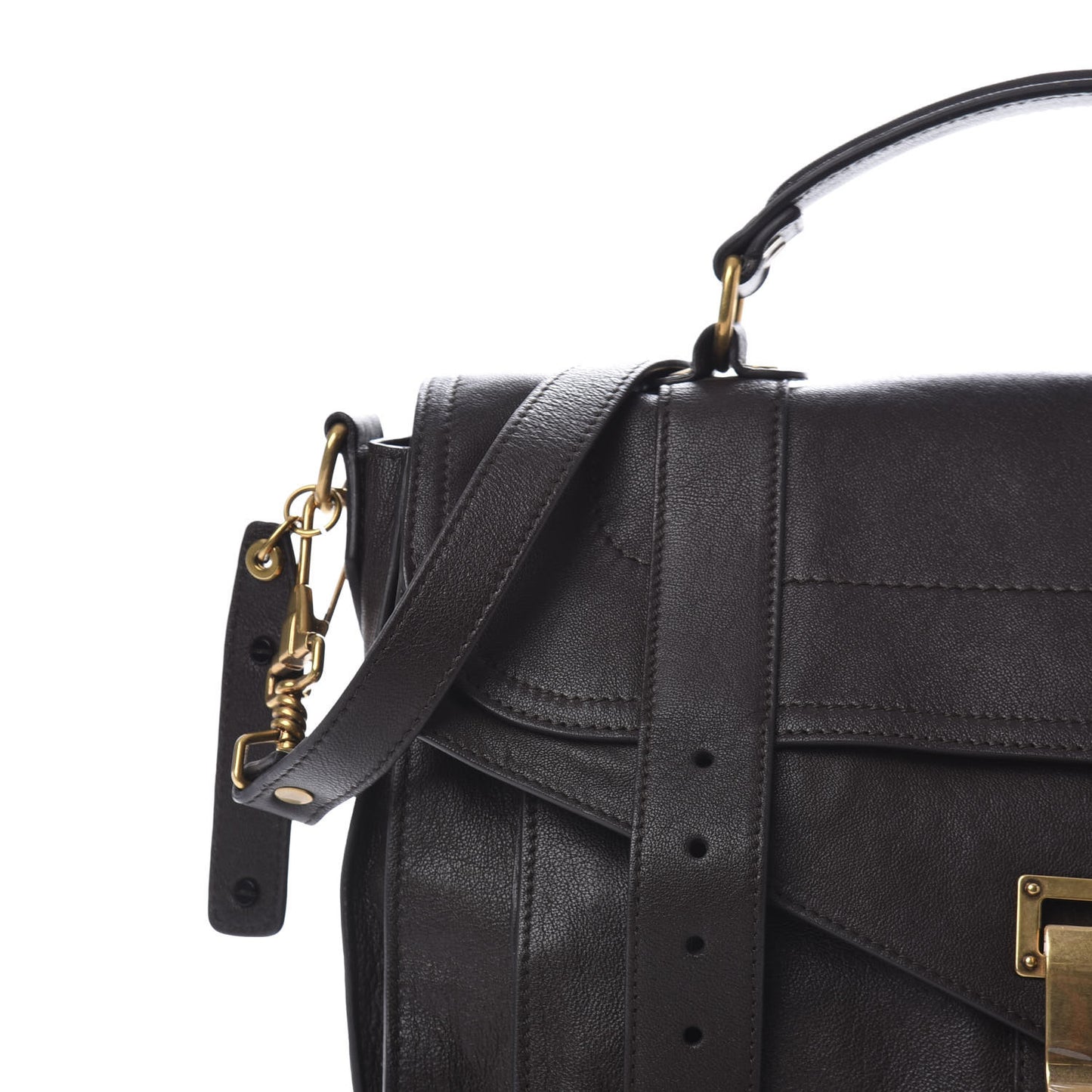 Lambskin Medium PS1 Satchel Dark Chocolate