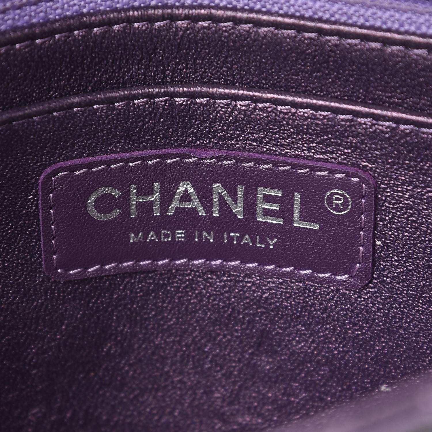 Chanel Iridescent Lambskin Quilted Mini Square Flap Dark Purple 6 of 8