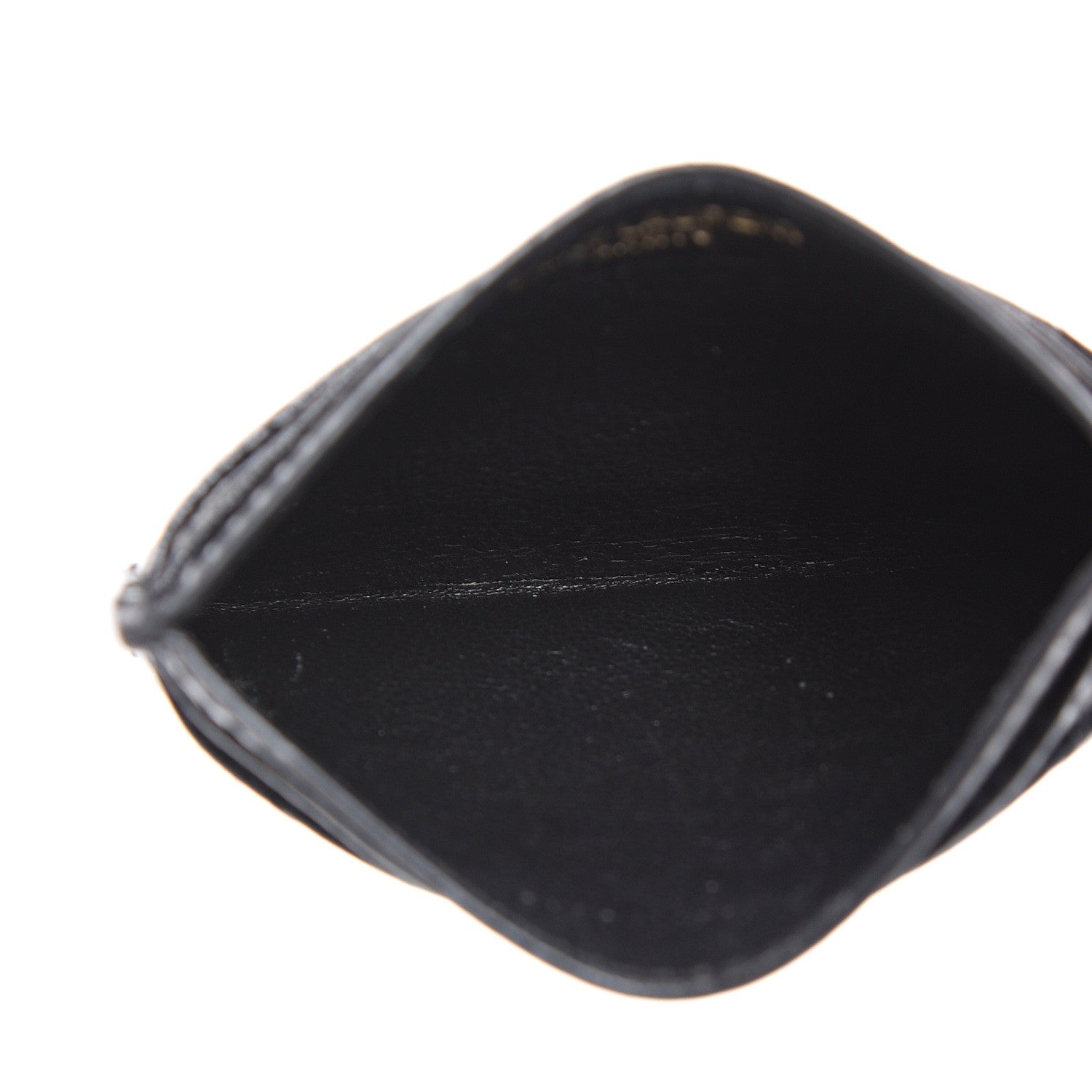 Saint Laurent Grain De Poudre Matelasse Chevron Monogram Credit Card Case Black 4 of 9