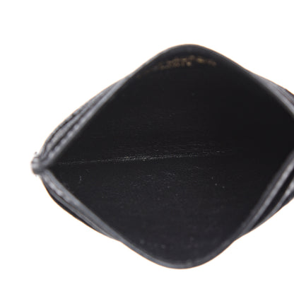 Saint Laurent Grain De Poudre Matelasse Chevron Monogram Credit Card Case Black 4 of 9
