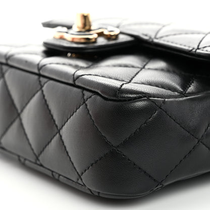 Chanel Lambskin Resin Quilted Mini Heart Square Flap Black 10 of 10