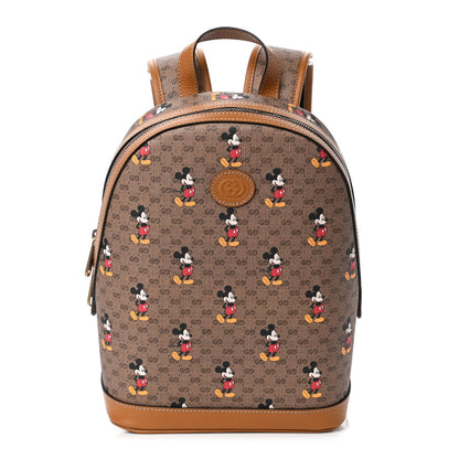 Gucci X DISNEY Mini Vintage GG Supreme Monogram Mickey Mouse Small Dome Backpack Beige Vintage Sun Oil 1 of 4