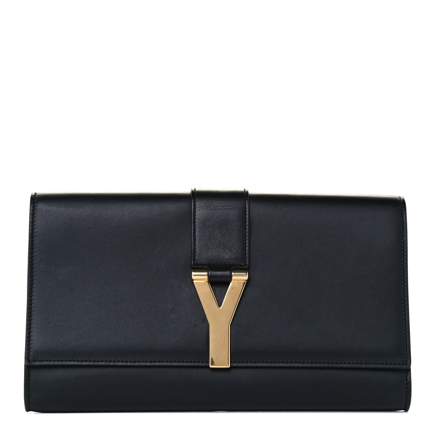 Calfskin Classic Y Ligne Clutch Black