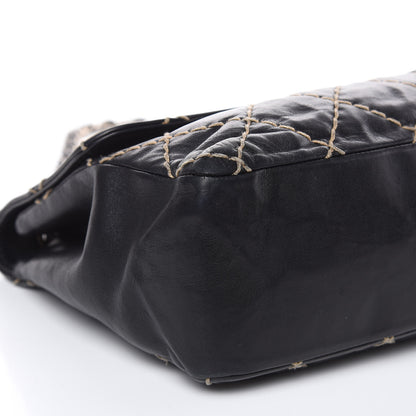 Chanel Calfskin Wild Stitch Jumbo Flap Black 8 of 19