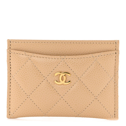 Chanel Caviar Quilted Card Holder Beige 1 of 9
