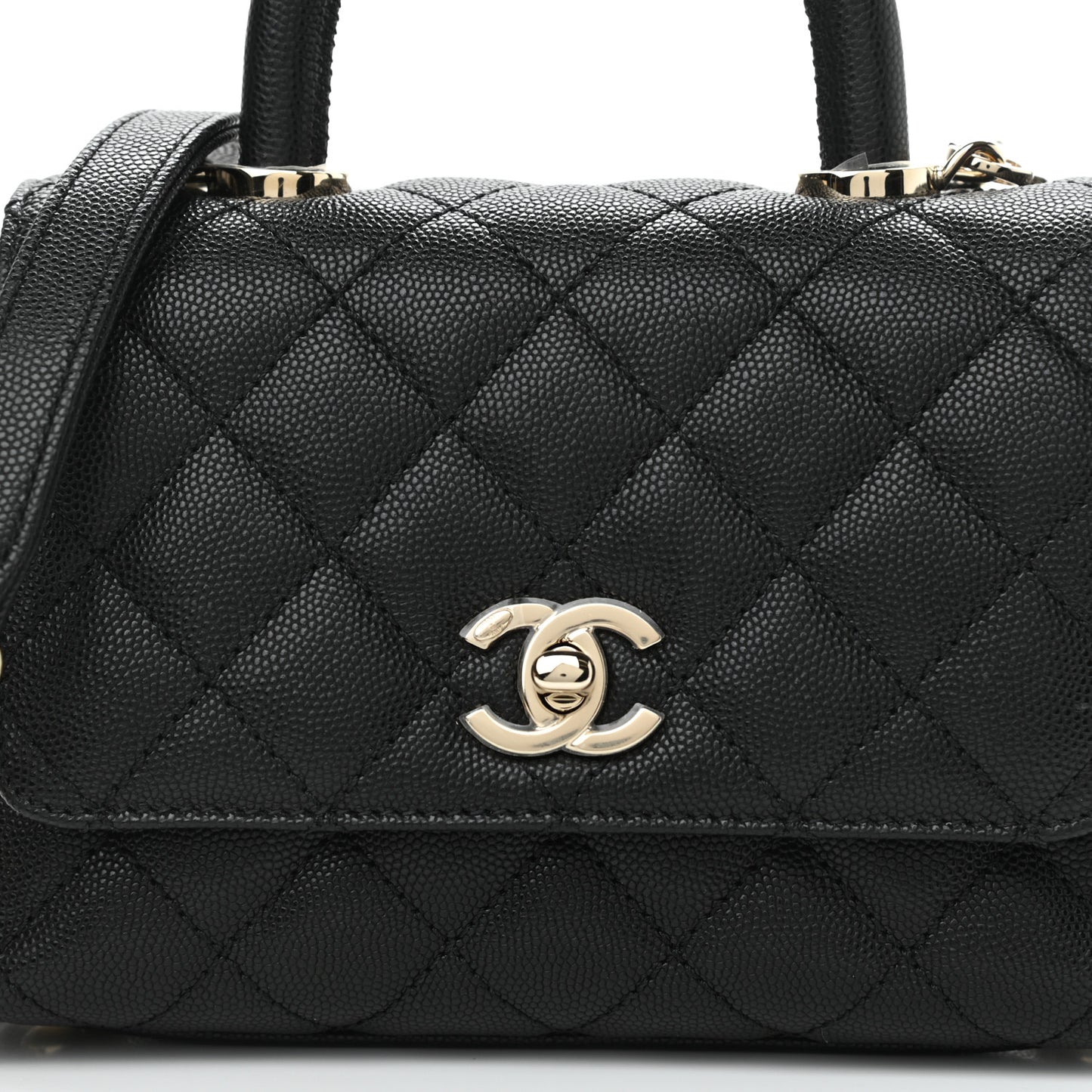 Caviar Quilted Extra Mini Coco Handle Flap Black